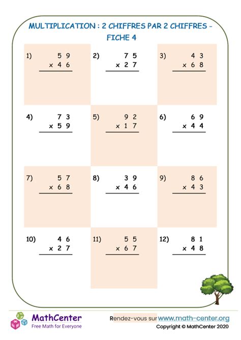 multiplication à 2 chiffres.